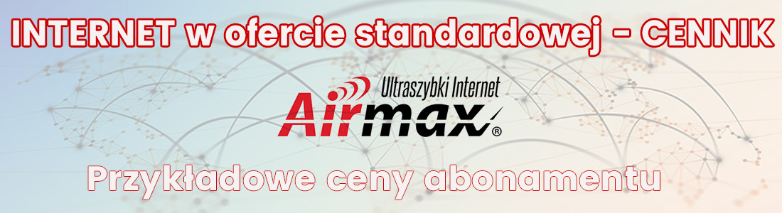 Cennik usług operatora Airmax