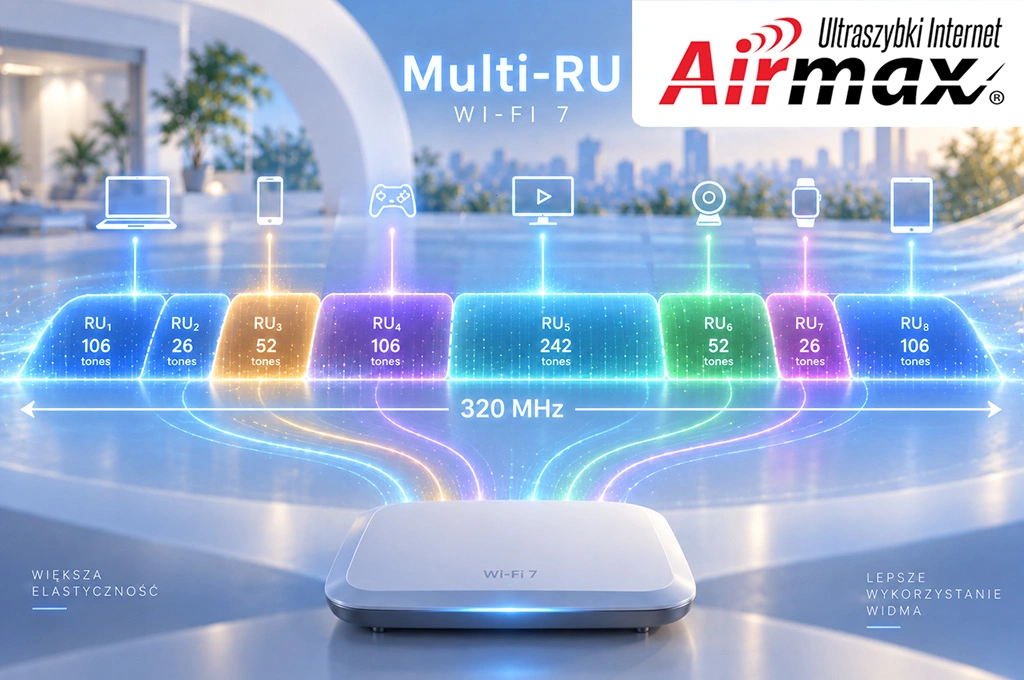 Multi-RU w Wi-Fi 7 – podział kanału na Resource Units i przydzielanie zasobów różnym urządzeniom