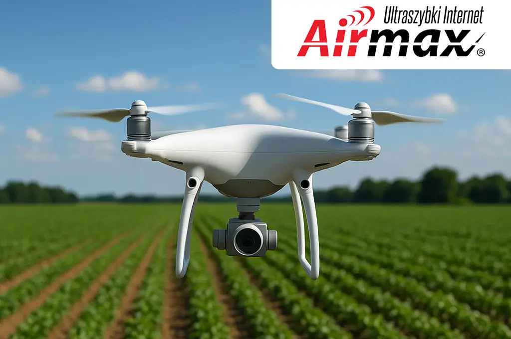 Stabilny internet do upraw i dronów w rolnictwie Internet dla czujników polowych i monitoringu dronów