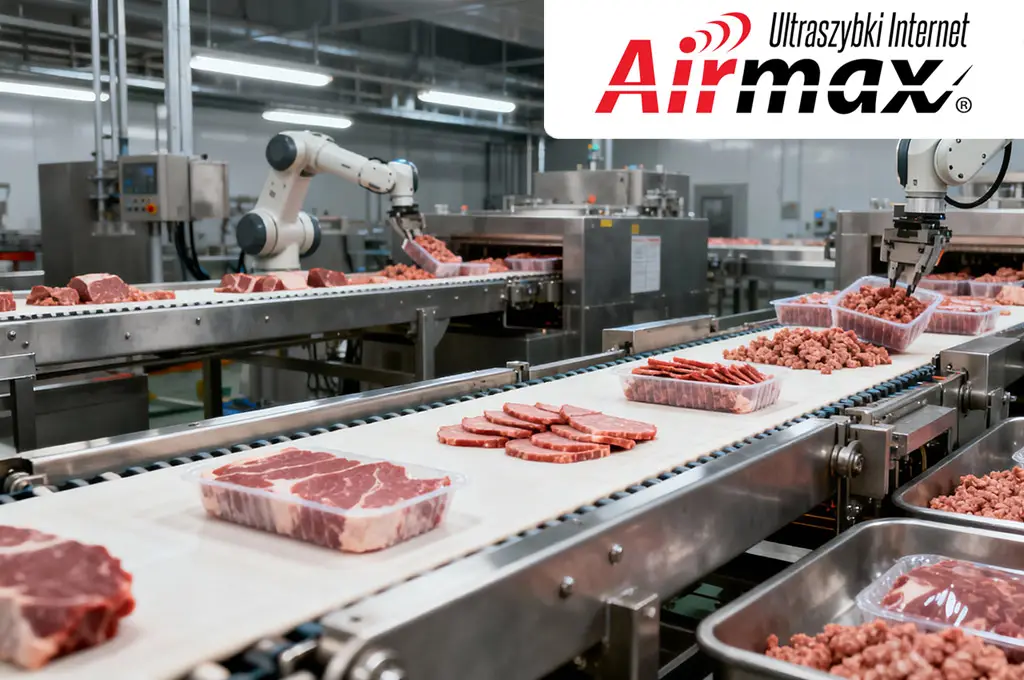 Bezprzewodowy światłowód w przetwórstwie mięsnym 
